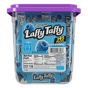 Caramelo Laffy Taffy, sabor a frambuesa azul, caramelo envuelto individualmente (145 piezas)
